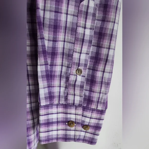 Wrangler Riata Men's Plaid Long Sleeve Button down front Dress Shirt - Picture 5 of 5